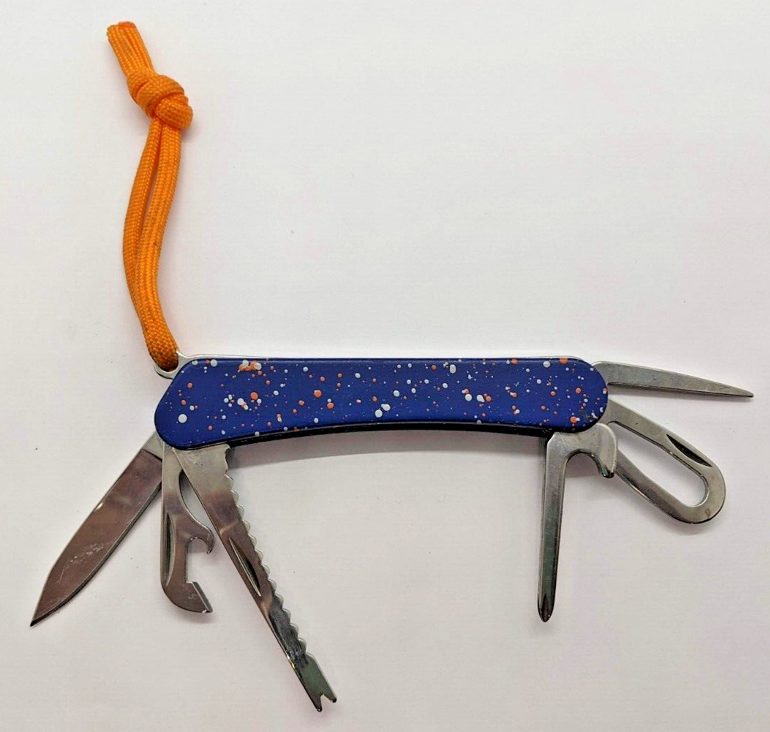 Gentleman’s Hardware 6-In-1 Fishing Multi-Tool Blue W/ Orange Gray Paint Splatte