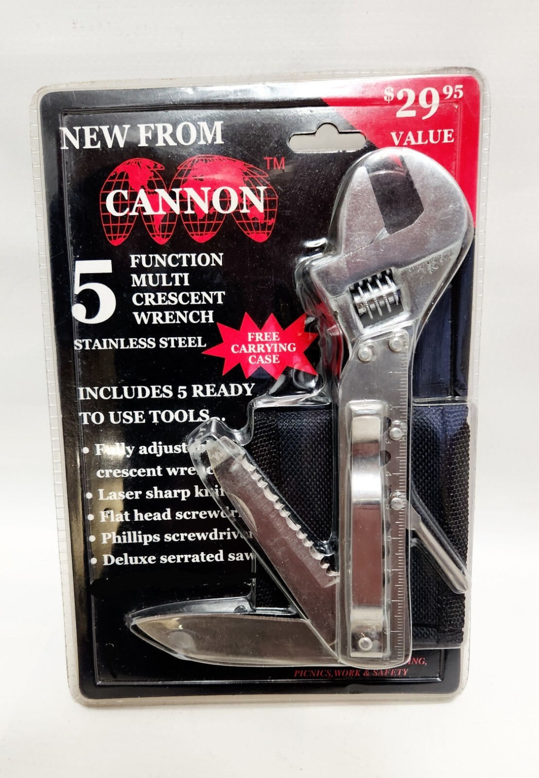 Cannon 5 Function Multi Crescent Wrench Stainless Steel Handy Multi Tool…