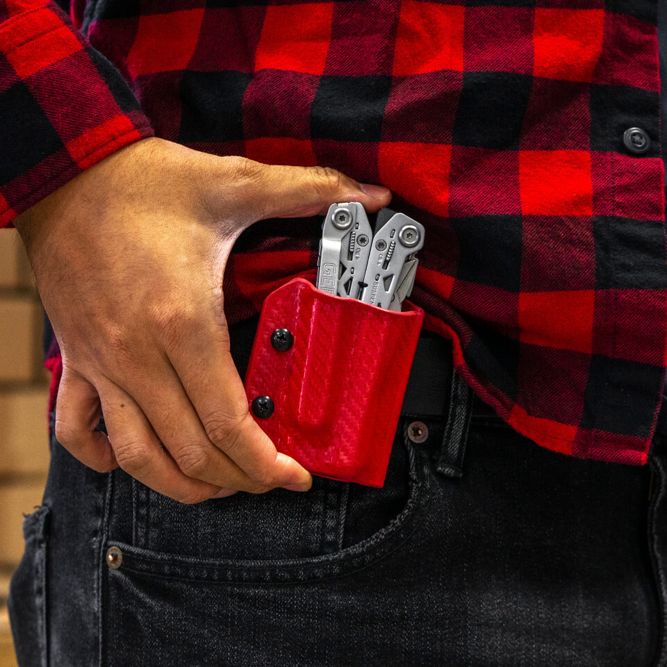 Gerber suspension NXT Gürtelhalter rot carbon Design / Kydex no tool