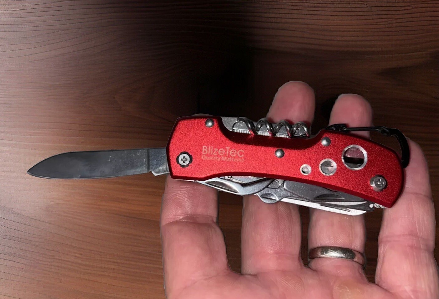 BlizeTec 14 Functions Stainless Steel Multitool Pocket Folding Knife & Case NEW