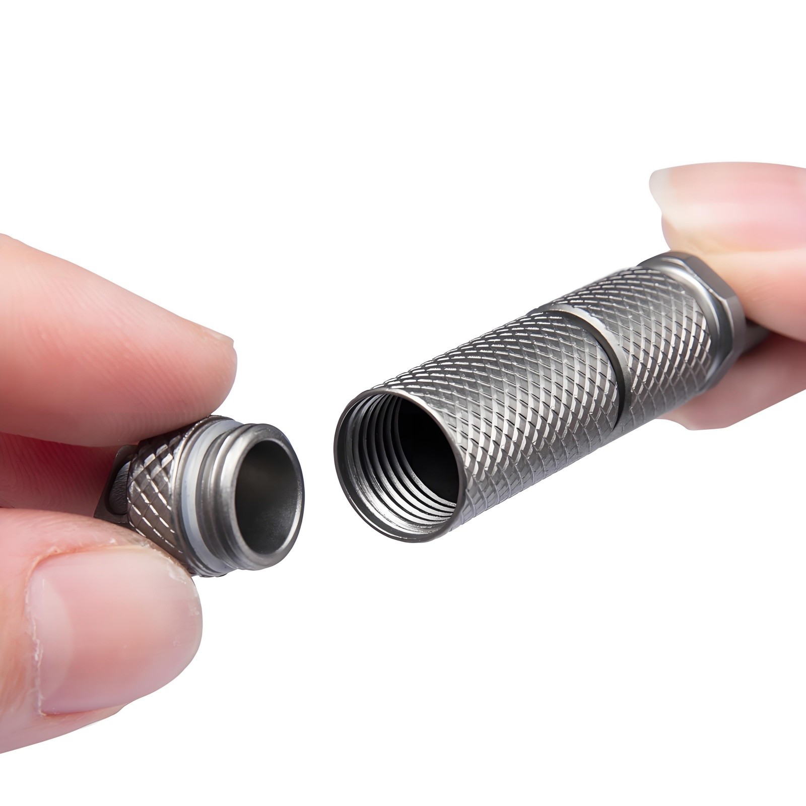 Titanium Alloy Capsule EDC Pill Storage Container Keychain Holder Waterproof