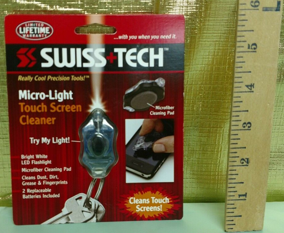 LED Flash Light Key Chain Swiss Tech Touch Screen Cleaner Key Ring Keychain