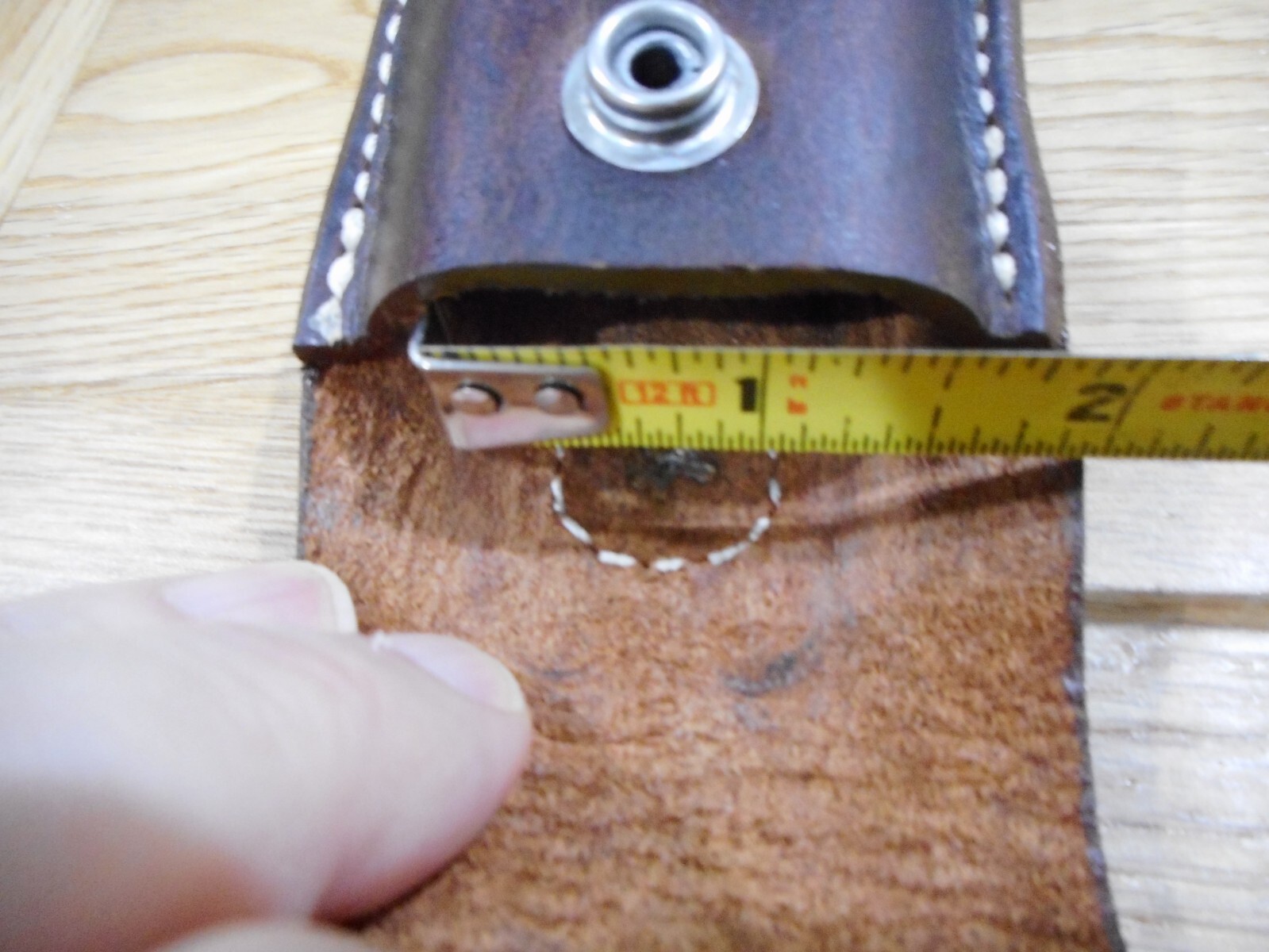 Leatherman Wave dark oil Crazy Horse leather sheath. Tooled flap. Sheath only.