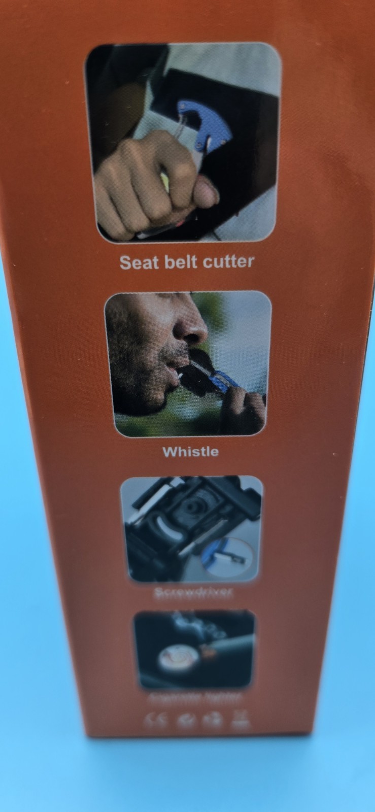 Multitool Emergency Keychain/Hiking Carabiner Flashlight Multi Tool New In Box