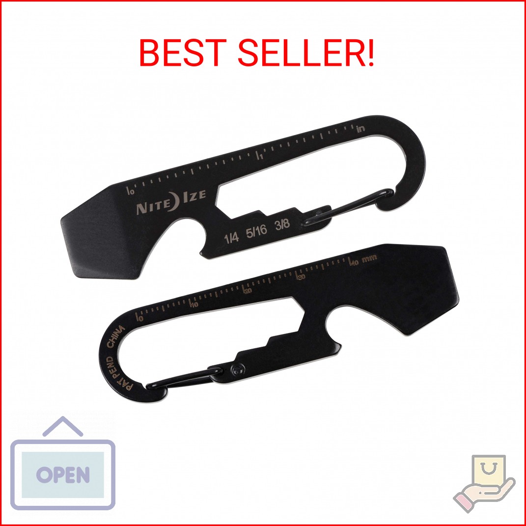 Nite Ize DoohicKey Keychain Multi Tool, Stainless-Steel 5-in-1 Multi Tool With B