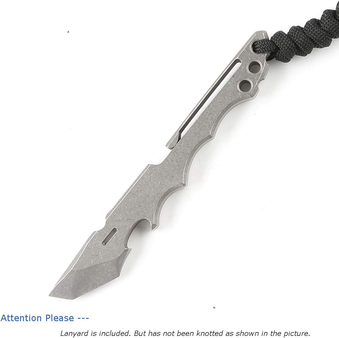 Titanium Pry Bar Multi Tool 4.65″ with Bottle Opener Box Opener Pocket Clip Func