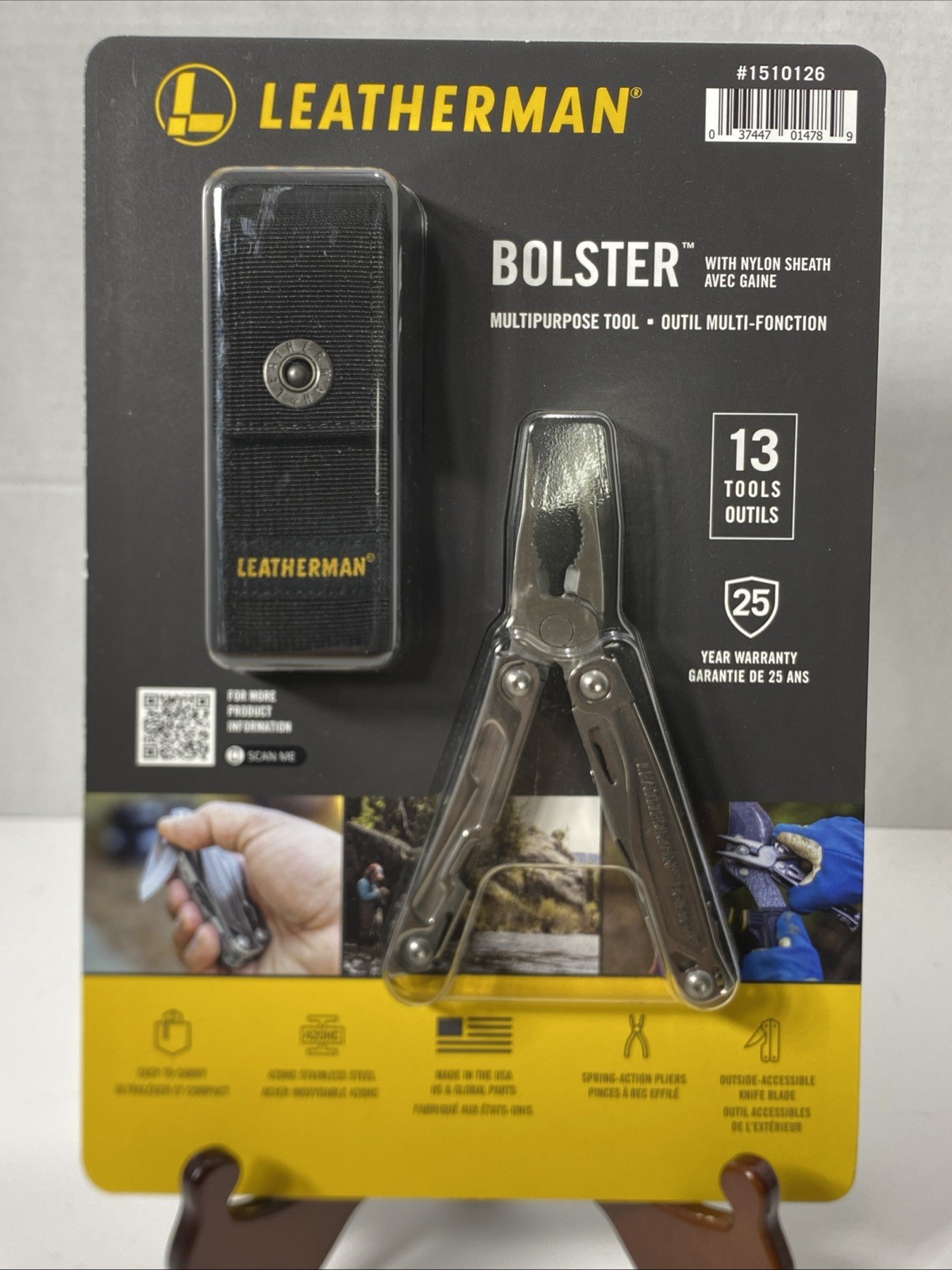 Leatherman BOLSTER MULTIPURPOSE TOOL with NYLON SHEATH Stainless 13 Tools NEW!