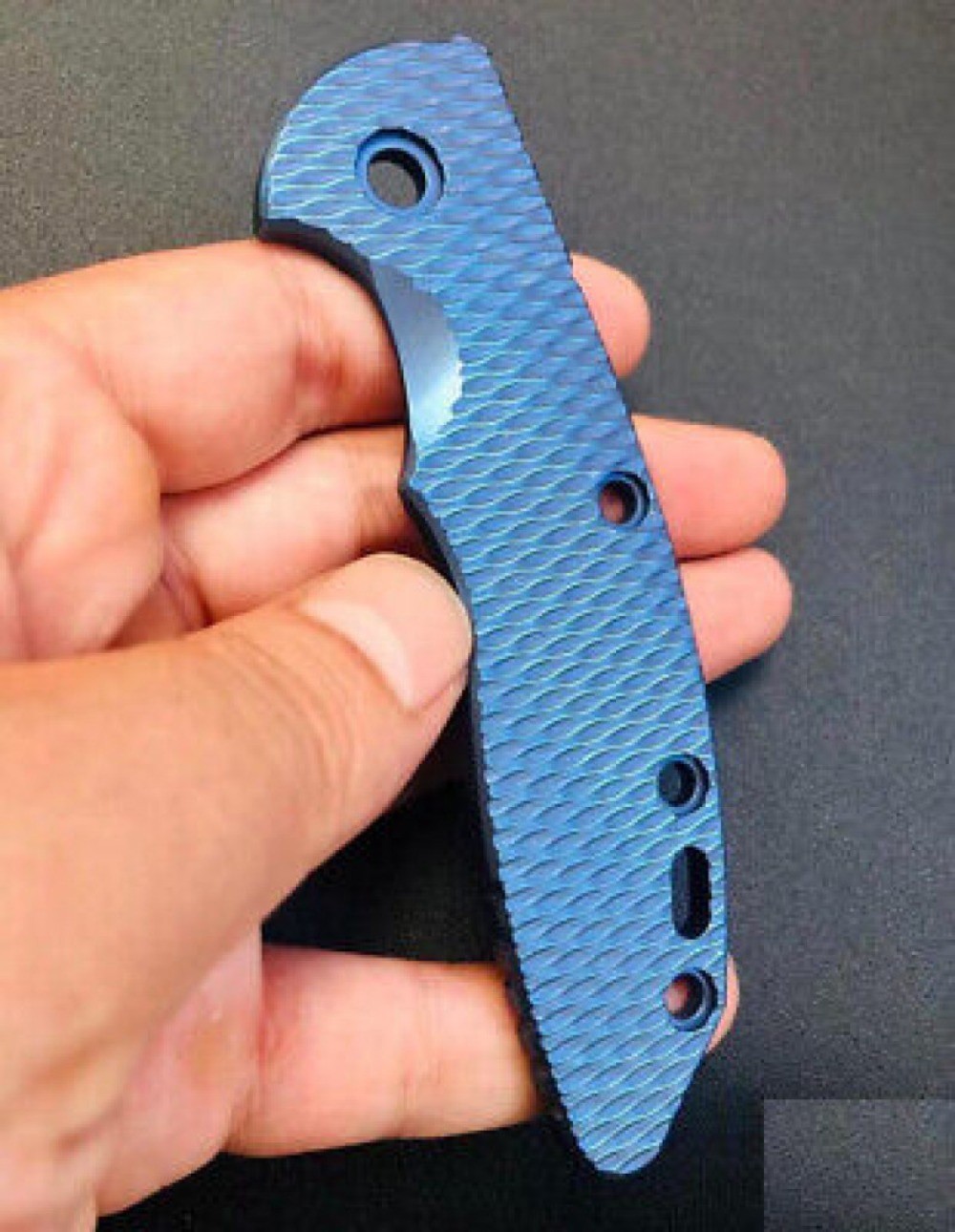 TC4 Titanium Alloy Blue Wave Pattern Handle Scale for Rick Hinderer XM18 3.5”
