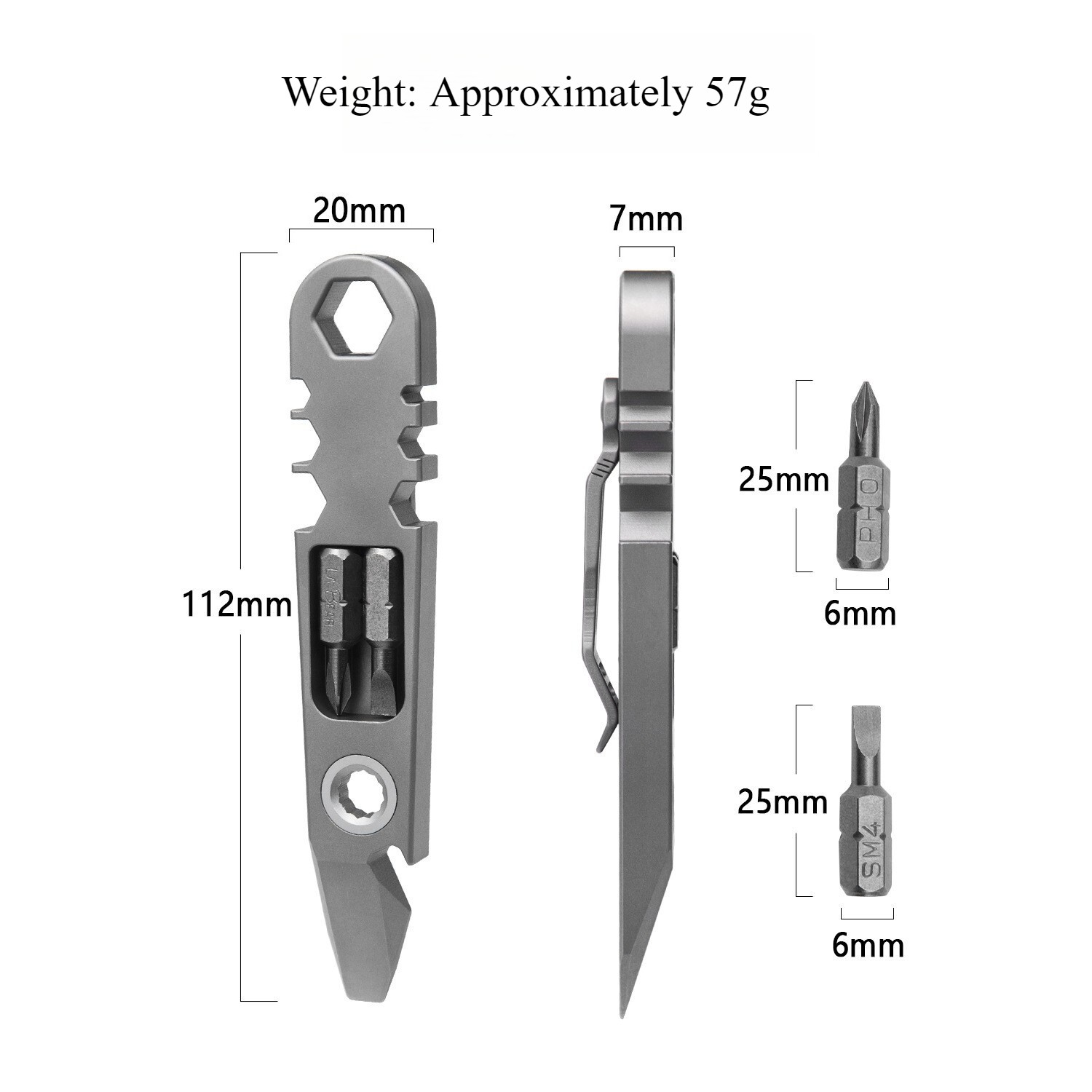 New Titanium Alloy Ratchet Wrench Pocket Pry Bar Crowbar Tool Opener Screwdriver