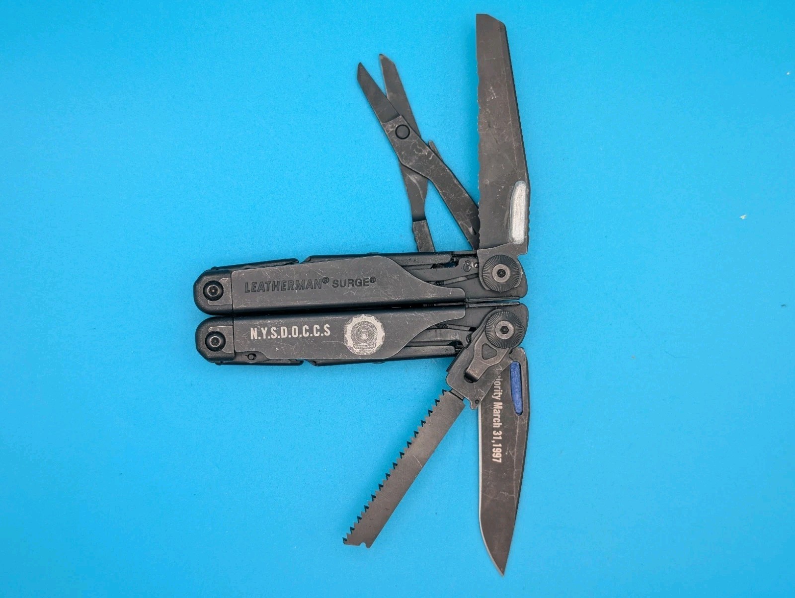 Leatherman Surge Heavy Duty Multi-Tool! GOOD WORKING CONDITION! BLACK OXIDE!