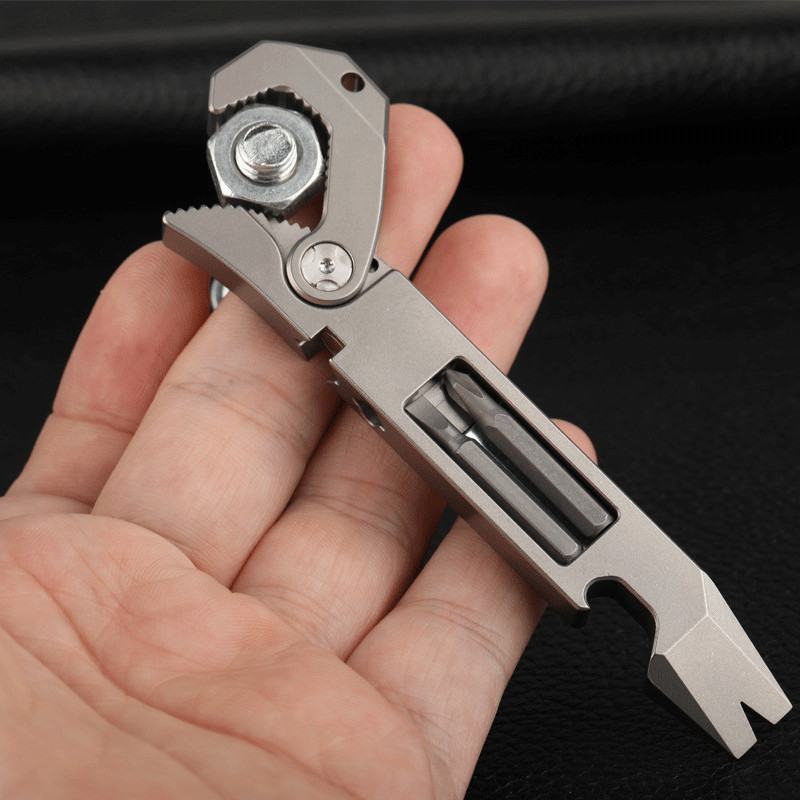 Titanium Crowbar Pry Bar Wrench Spanner Bottle Opener Clip Quality Tool New TC4