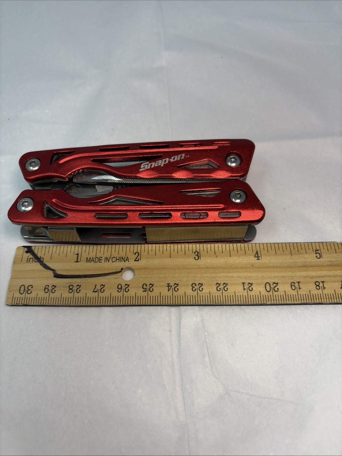 Snap-On Tools Red Multi-Tool Folding Pocket Knife w/ Pliers – Compact Tool