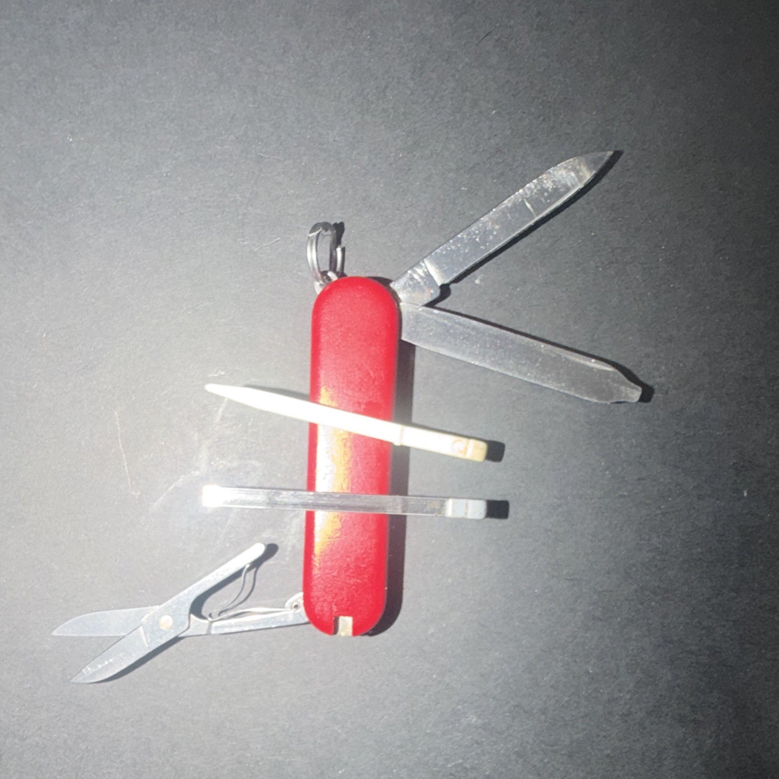 Victorinox Swiss Army Knife Red Multi-Tool Scissors Tweezers Nail File Keyring