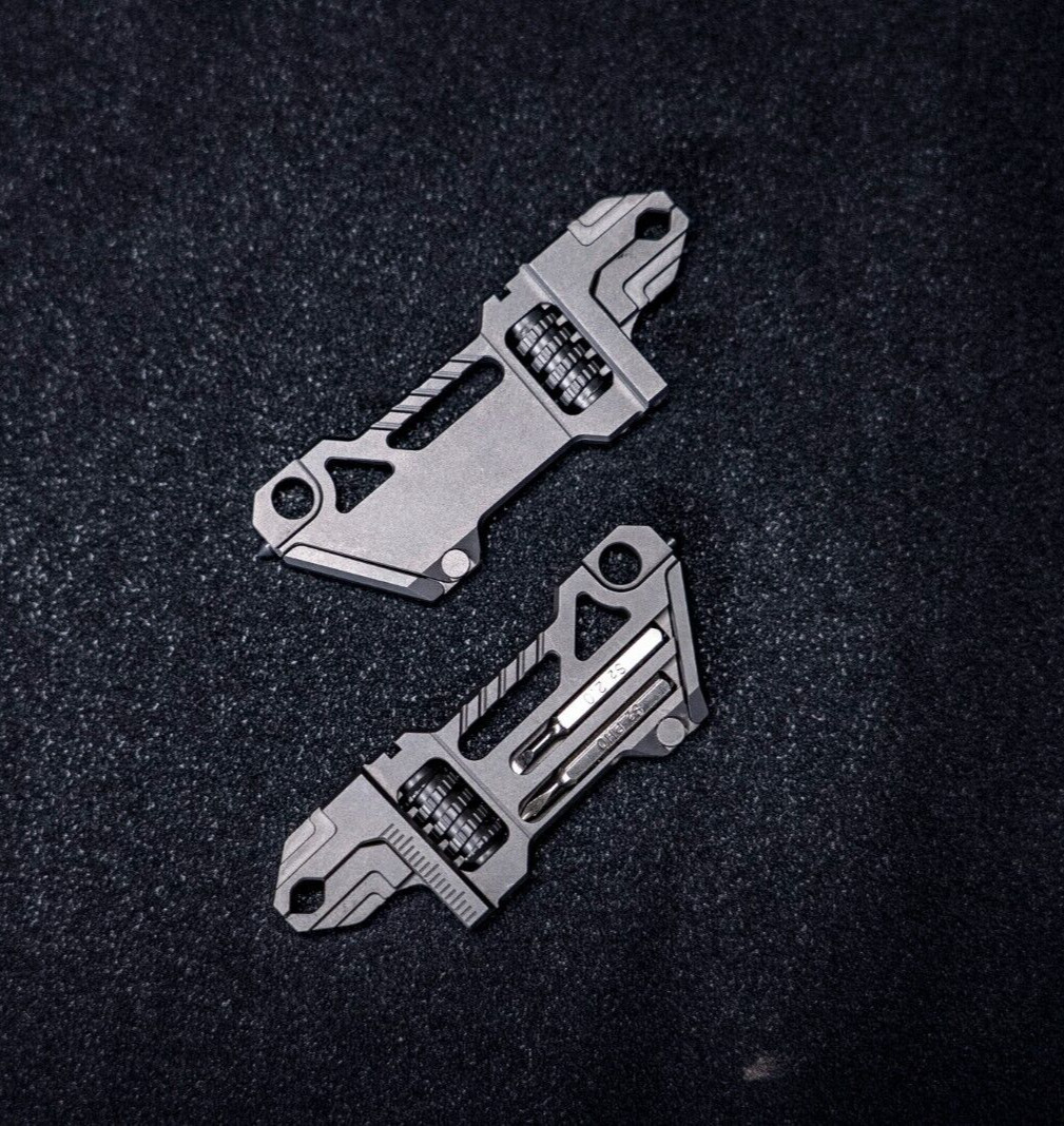 Ti EDC Wrench Titanium Pocket Tool Multi Tool Adjustable Spanner Screwdriver