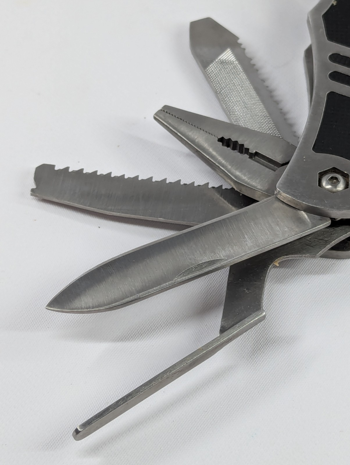 Husky Multi-Tool Adjustable Wrench Folding Knife Saw Pliers File EDC Stainless
