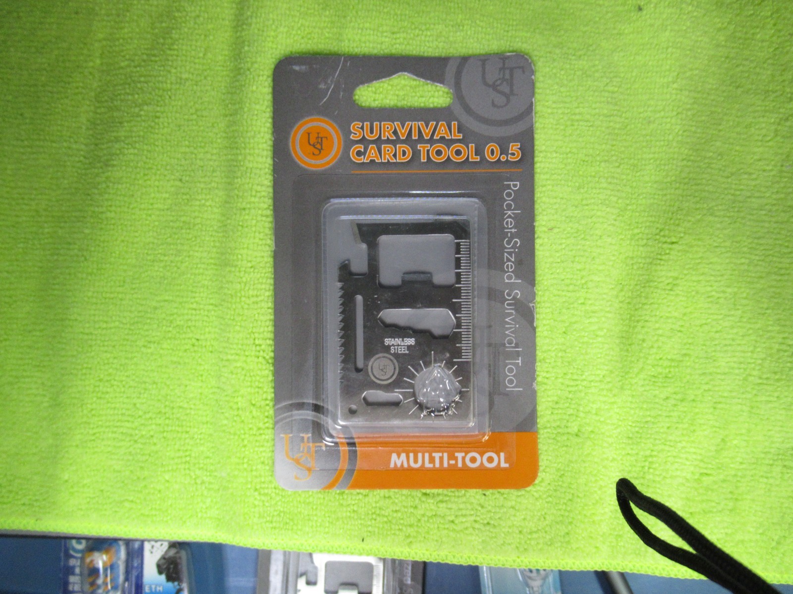 UST Pocket Size 0.5 Survival Card Multi Tools Sheath Stainless Steel 2 Pack New