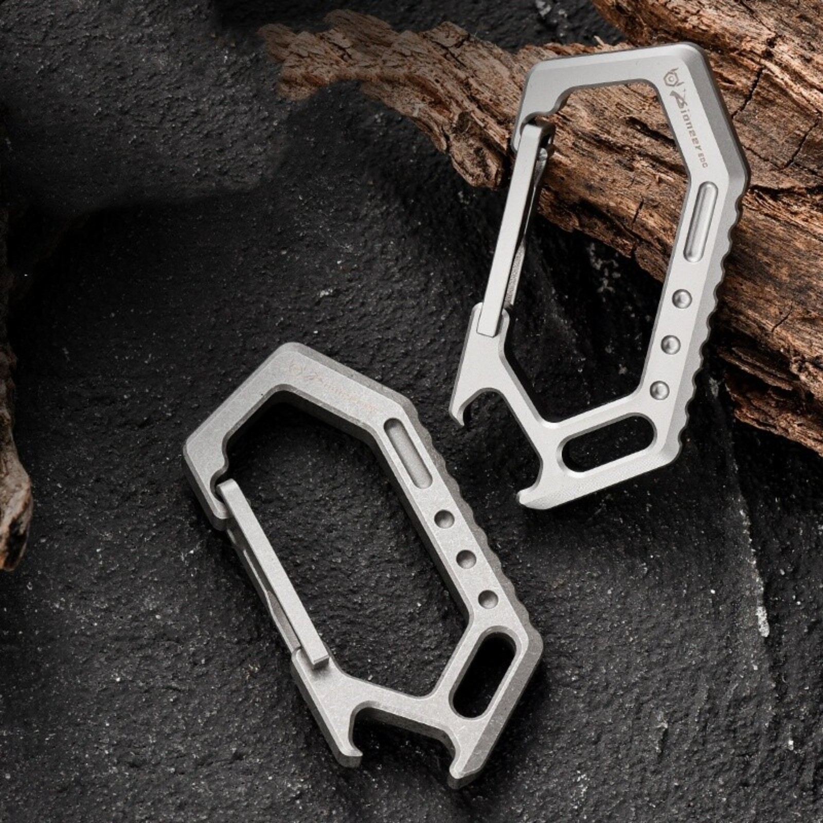 Titanium Keychain Carabiner Clip Key Holder Organizer with Bottle Opener EDC