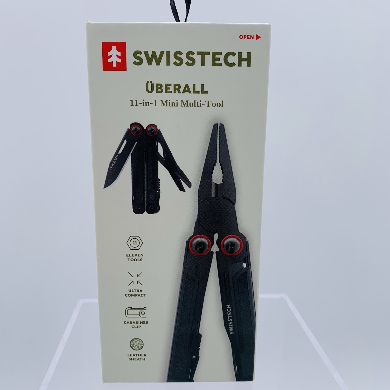 Swiss Tech Uberall 11-in-1 Folding Mini Multi-Tool Ultra Compact with Leather Sh