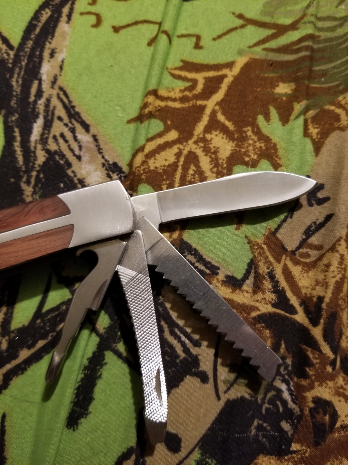 Sheffield Camper 12-In-1 Stainless Steel & Wood Multi-Tool
