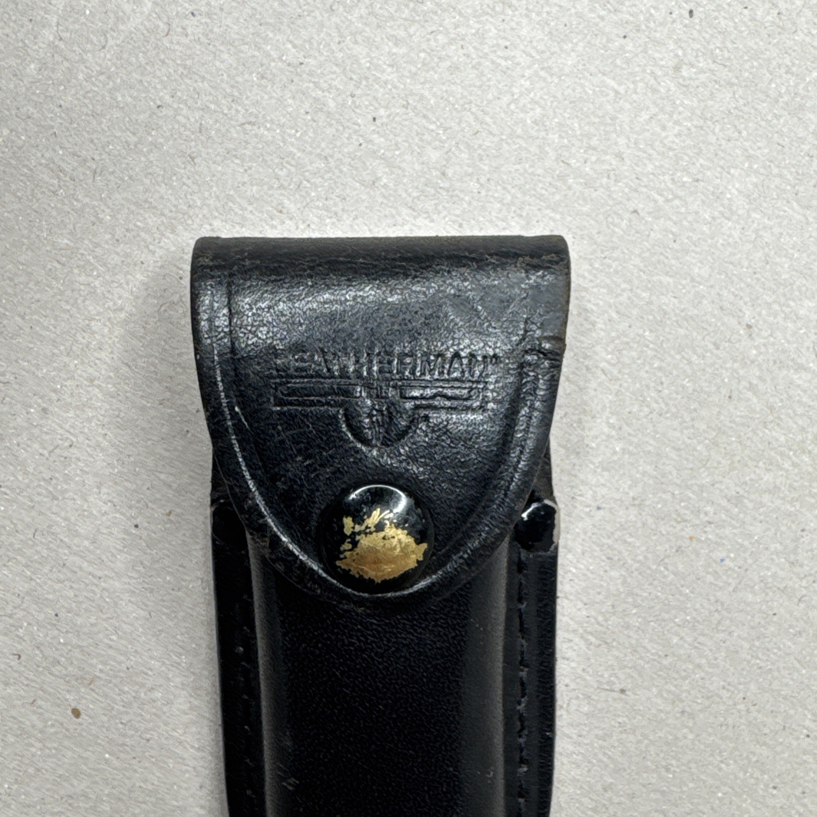 Leatherman Micra Multi-Tool, Knife, Scissors, Stainless With Leather Case RARE