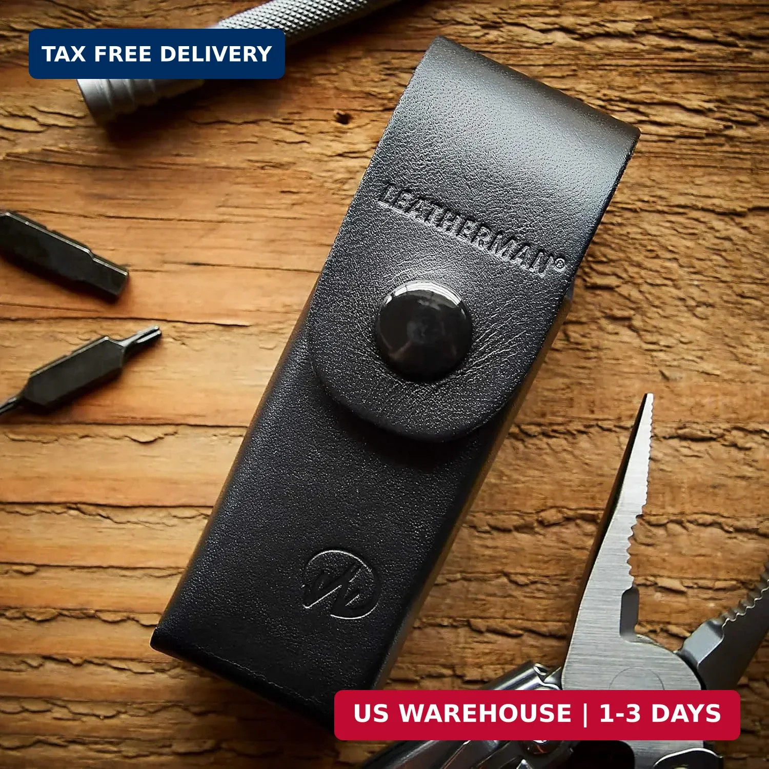 LEATHERMAN, Leather Box Sheath for Multi-Tools, Fits Skeletool, Crunch & Charge,