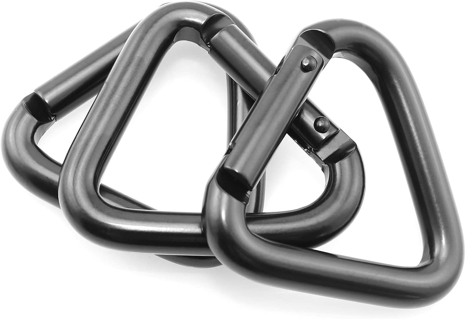 5PCS Black Aluminum Alloy Triangle Keychain Snap Hook Carabiner Outdoor Camping