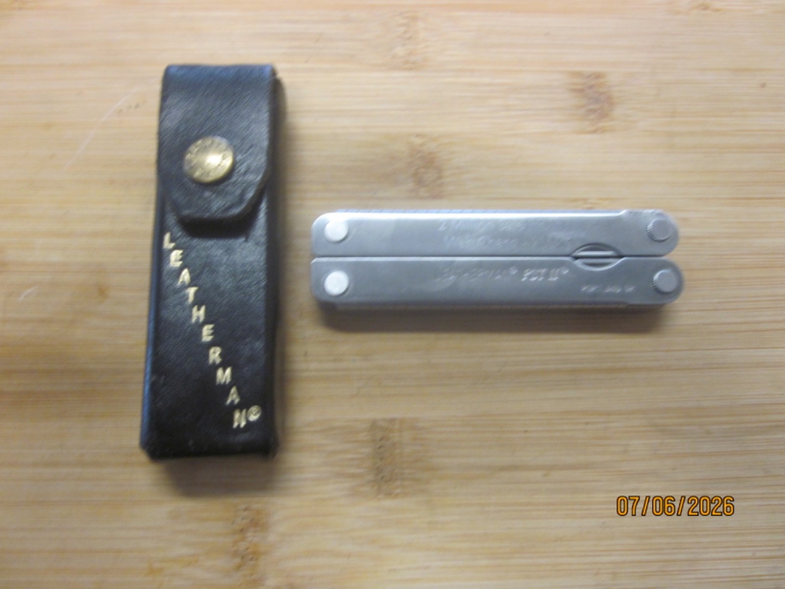 VTG LEATHERMAN PST II MULTI TOOL W/ORIGINAL LEATHER SHEATH, LOOKS UN-USED, 07-03
