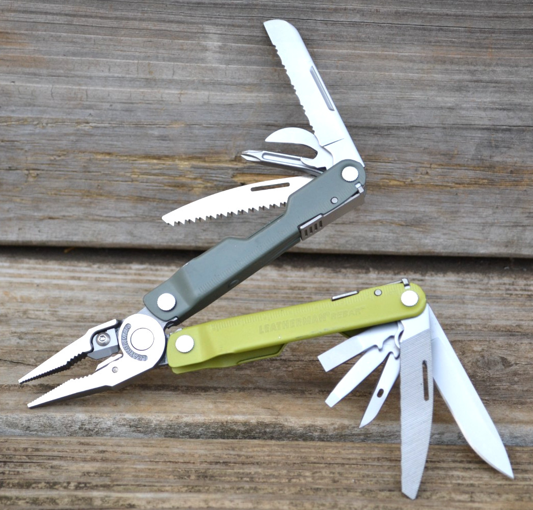 OEM Leatherman Rebar Mossy Slate Multi-Tool Knife Pliers & Other Tools — Great