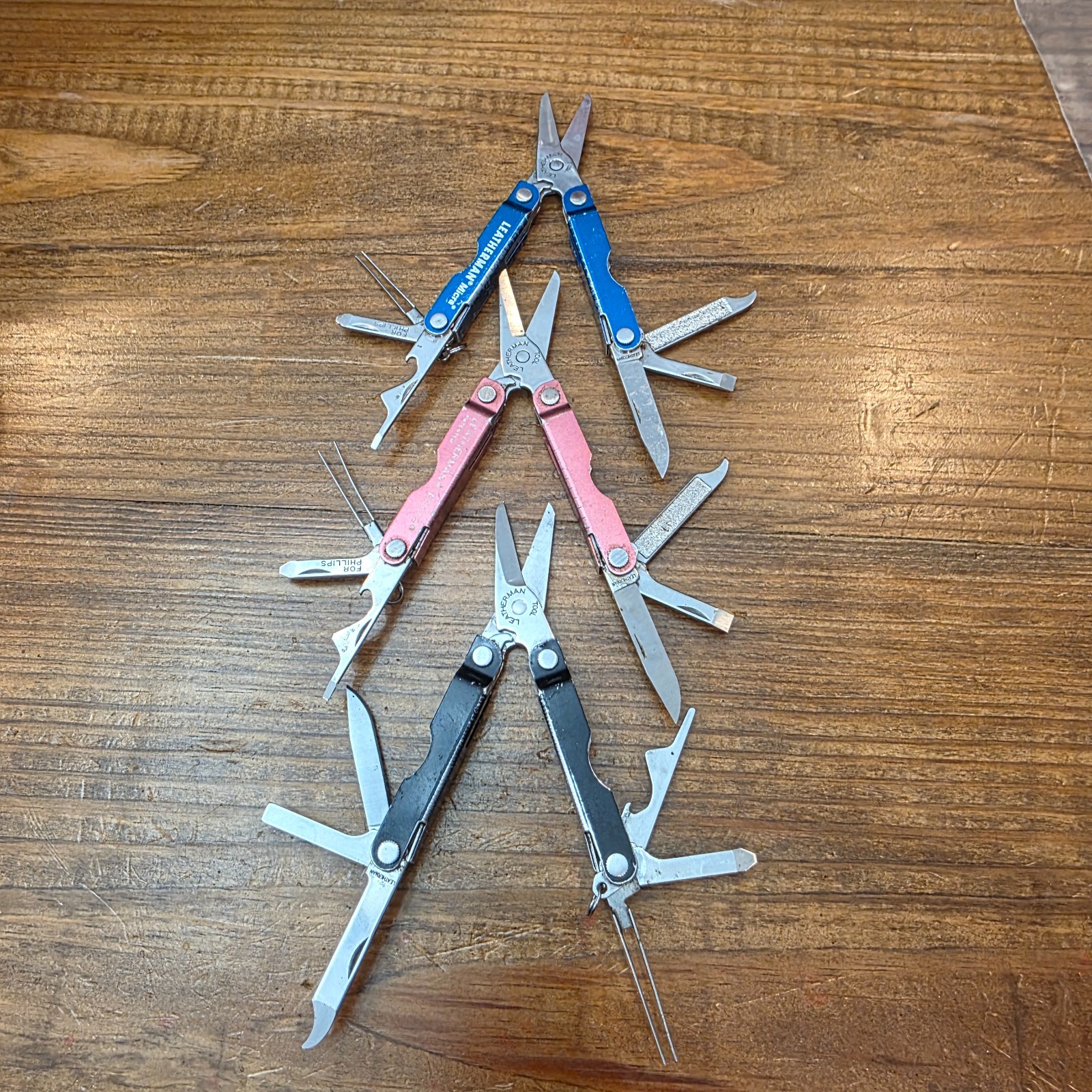 Leatherman MICRA Multi-Tool – Stainless Steel – Lot of 3 – Colors Blue Black