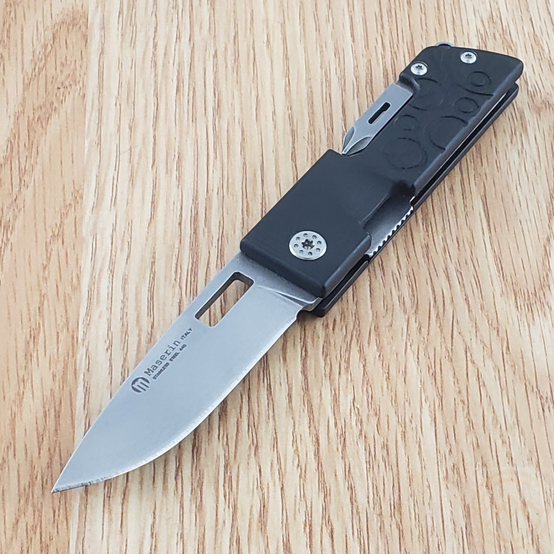 Maserin D-DUT Multi Tool Pocket Knife 440 Steel Blade Black Aluminum Handle