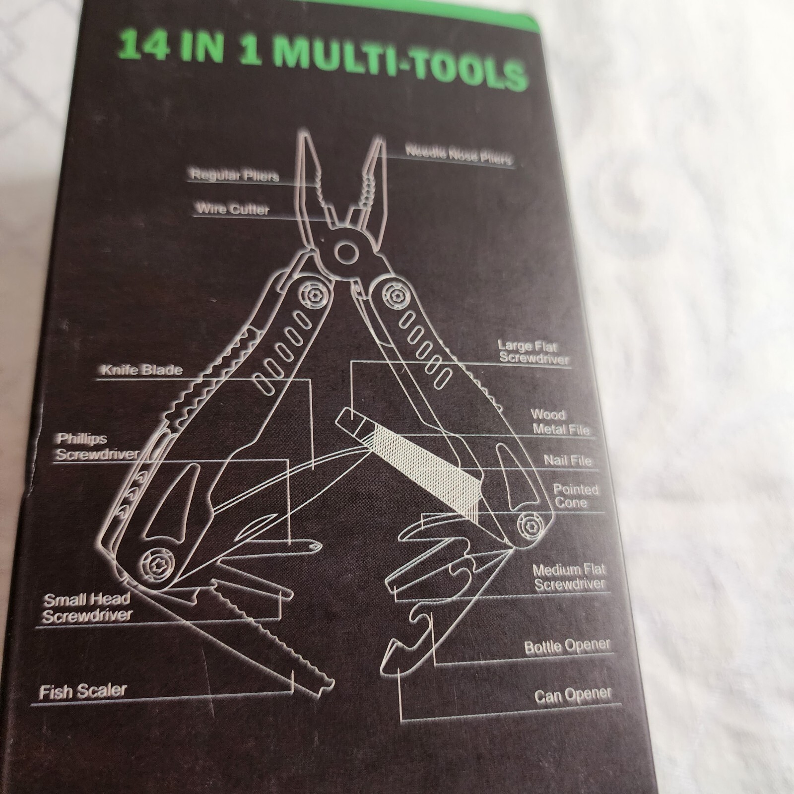14-in-1 Multi-tool Multi Function Pliers-Folding Pocket Tool w/Sheath