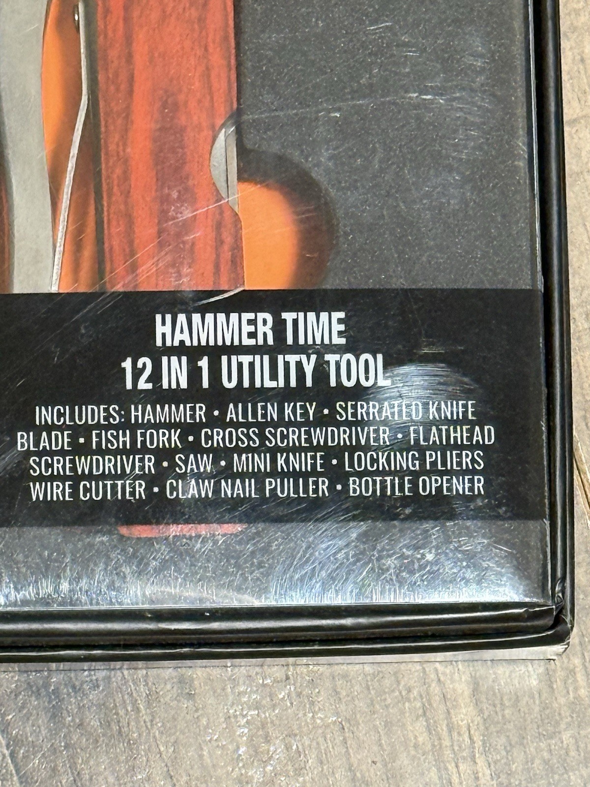 Mad Man Hammer Time 12-in-1 Multi-Tool Locking Stainless Steel 5in Closed