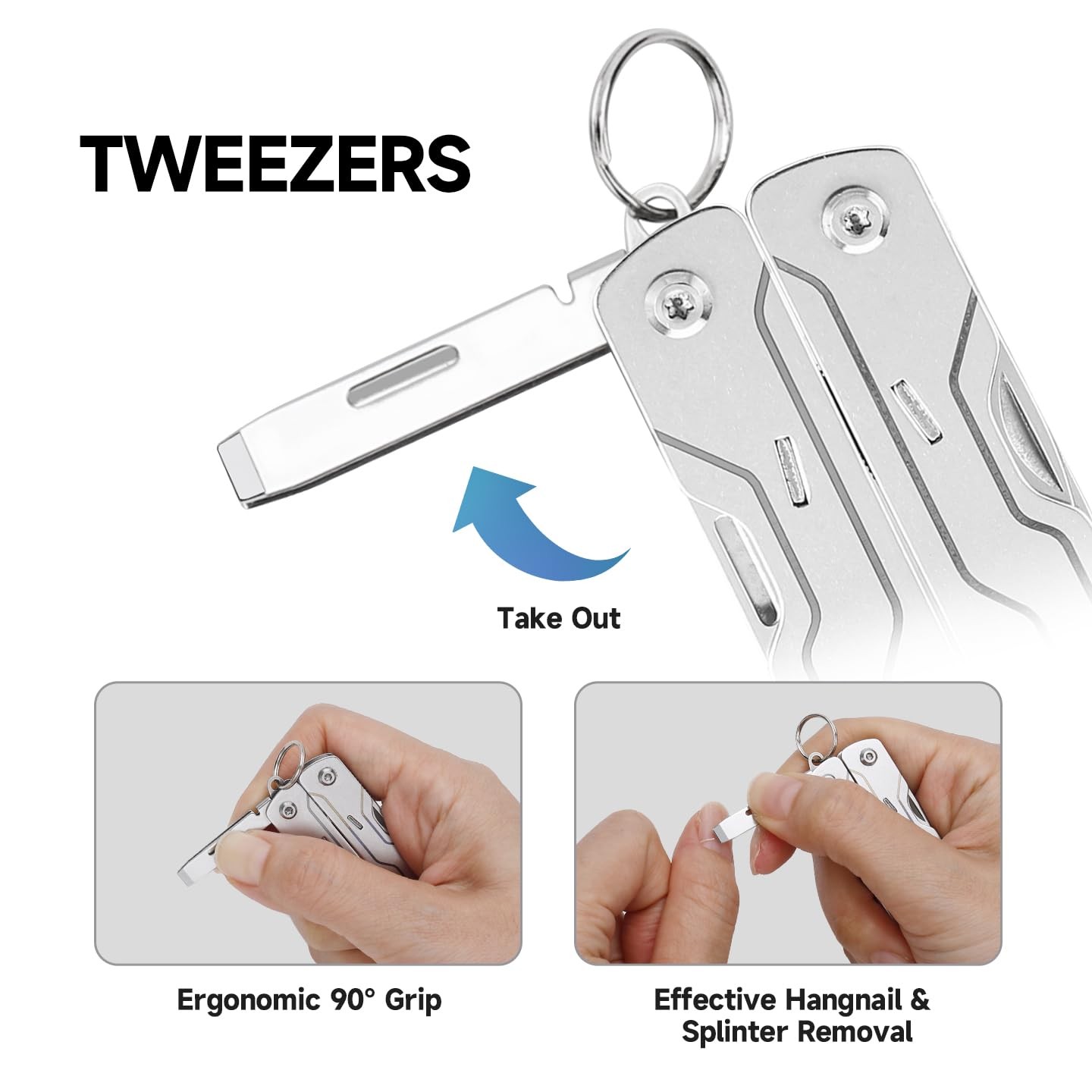 Micro Sailor Scissors S0, Mini Keychain Multitool with Serrated Scissors, 8-i…