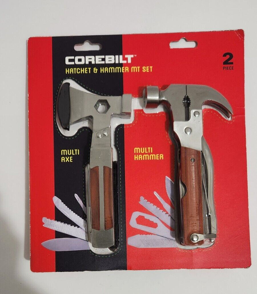 Corebilt 2-Pc Multi Tool Set Hatchet & Hammer Emergency Survival Camping Pack