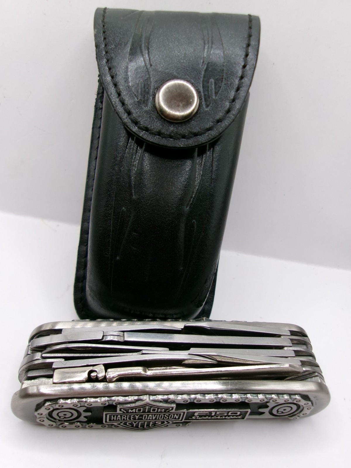 Harley Davidson Multitool Ford Harley-Davidson™ F-150 Knife with Leather Sheath