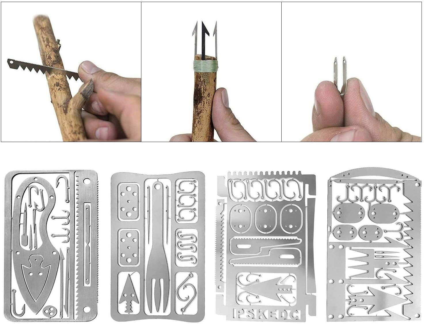 Survival Multitool Card 22 in 1,Steel Credit Card Pocket Sized Survival (4pcs)