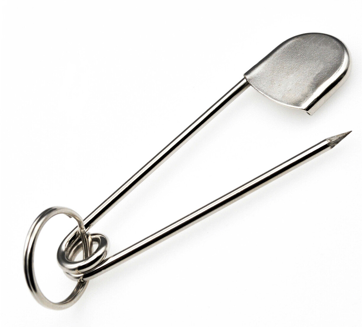 5 Pack Super Heavy Duty Jumbo 5″ Stainless Steel Safety Pins With Key Ring