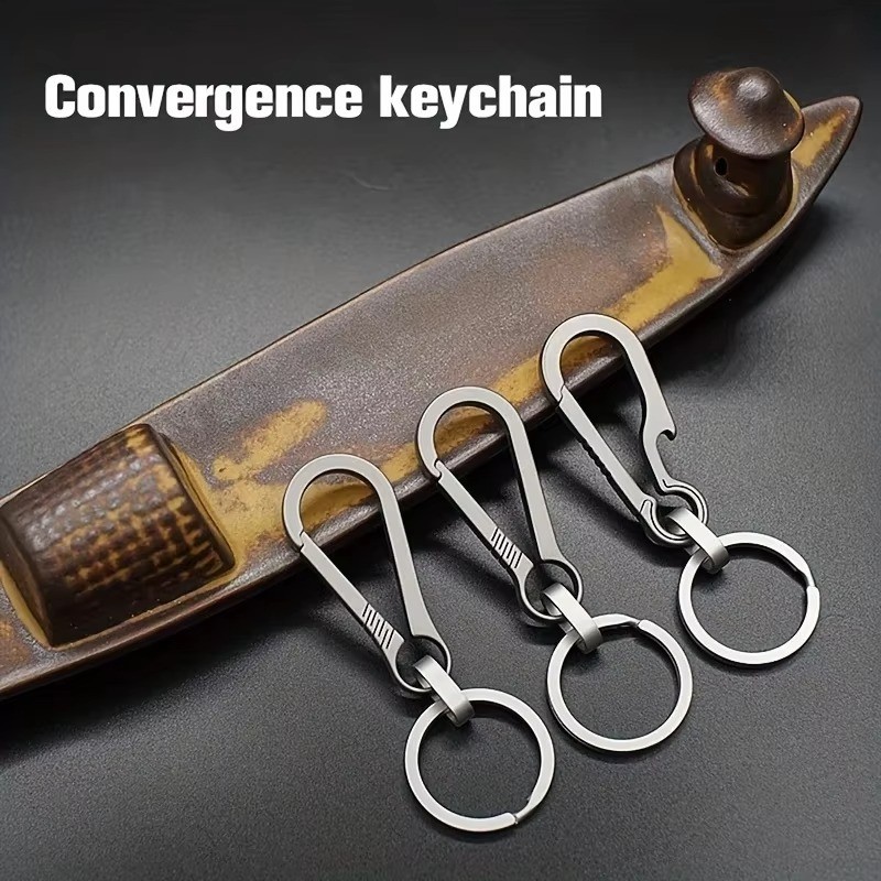 Titanium Carabiner Keychain + Bottle Opener EDC Camping Hiking Fishing Travel