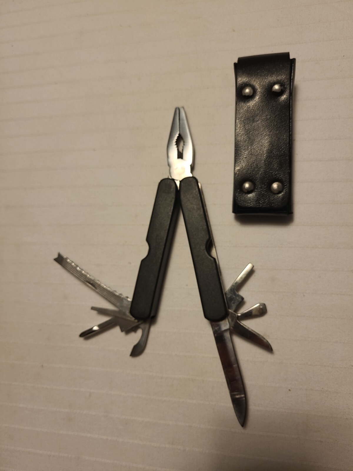 Alltrade Stainless Steel Multi-Tool 9 Tools With Belt Slide Case Black 4 1/2″ L