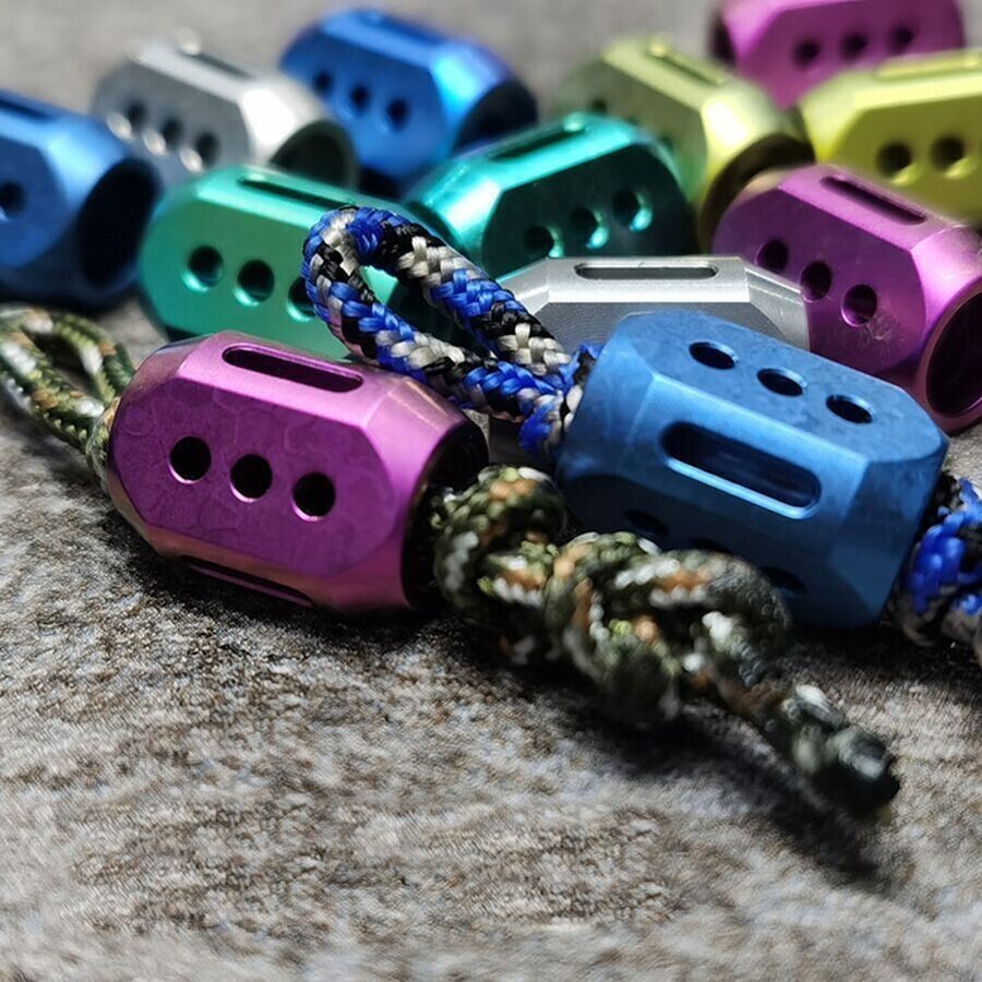 EDC Titanium Alloy Knife Bead DIY Cool Lanyard Bead Umbrella Rope Pendant DIY