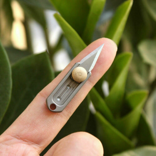 Titanium Alloy Brass Mini Knife Blade EDC TOOL Survival Escape Key Chain Pendant