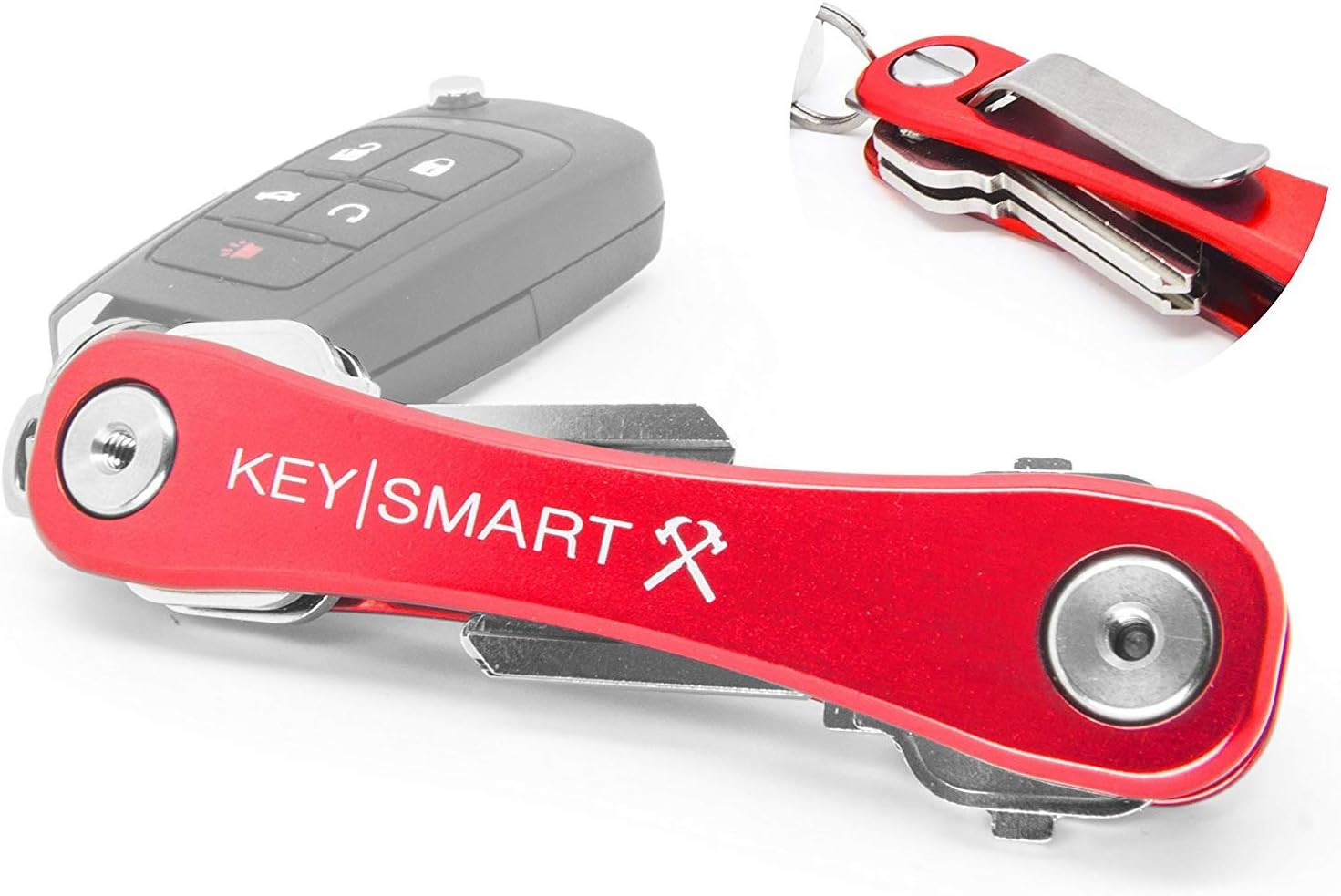 Keysmart Rugged – Multitool Key Holder for Keychain W/Bottle Opener and Pocket C