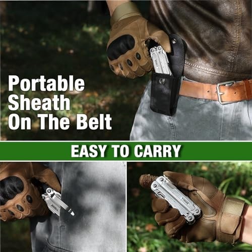 18-in-1 Multi Tool Pliers, Stainless Steel Pocket Knife, Screwdriver & Sheath fo