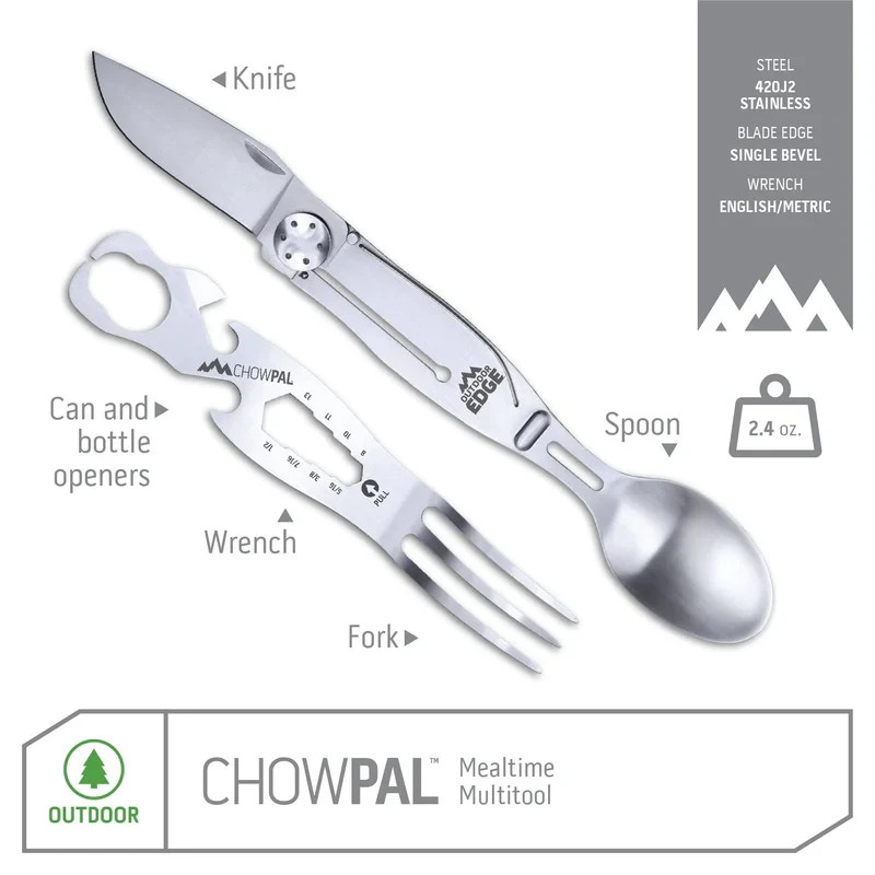 Outdoor Edge ChowPal & ChowLite Multitool Fork Spoon Can Opener #CPL-10C-CWL-20C