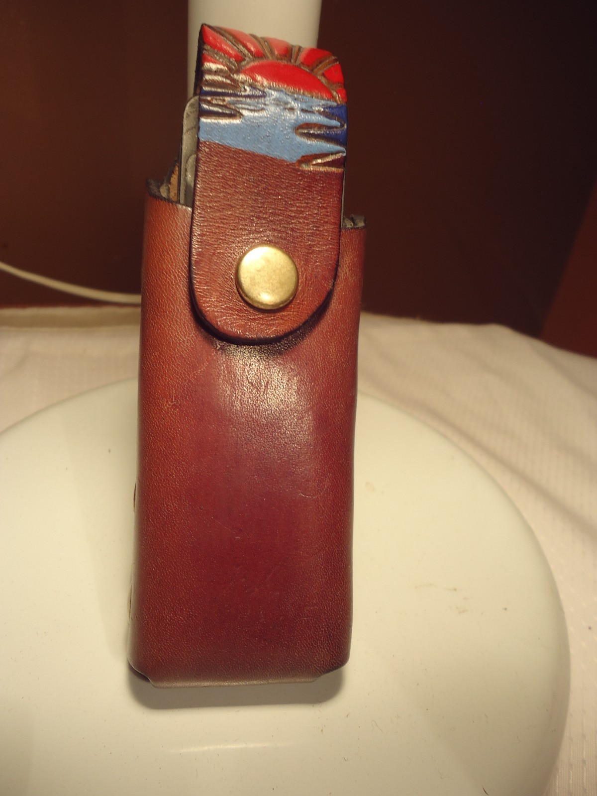 Eddie Bauer 10-1 Tool with leather case 4.5×1.5 /stainless steel