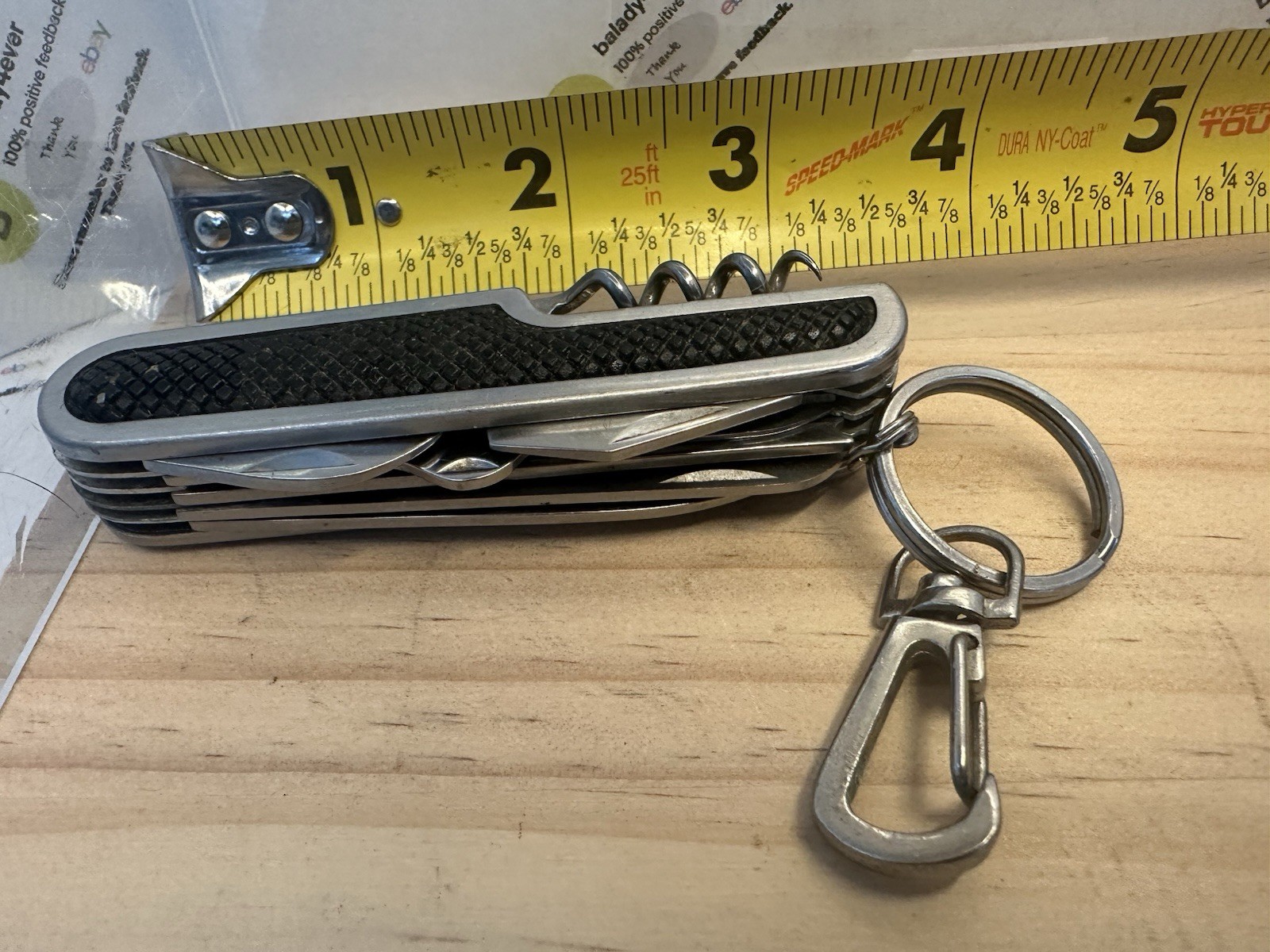 Rubber Handle 11 in 1 Multitool Key Chain 3.25” Closed