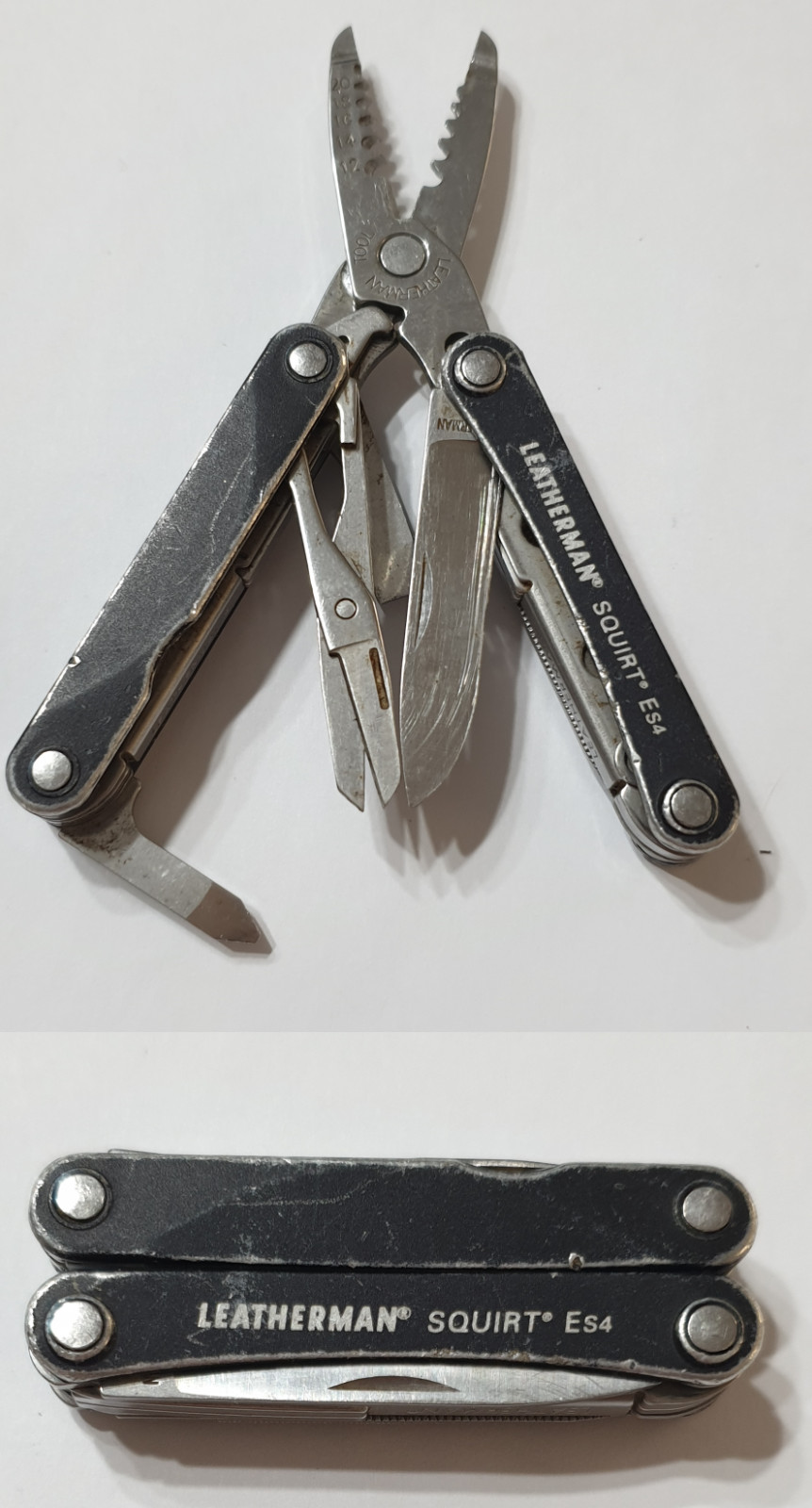 🔥 Leatherman Squirt ES4 Black Rare Retired Keychain Multitool
