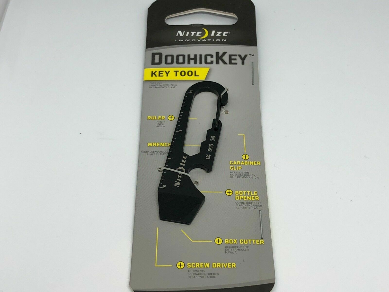 BLACK DOOHICKEY KEY TOOL BOTTLE OPENER SCREW DRIVER CUTTER CARABINER NITE IZE