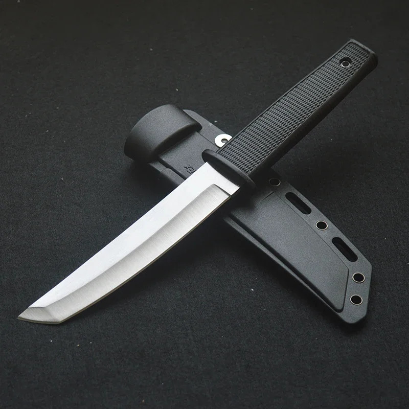 Portable Tanto Fixed Blade Knife ABS Handle Outdoor Camping Survival EDC