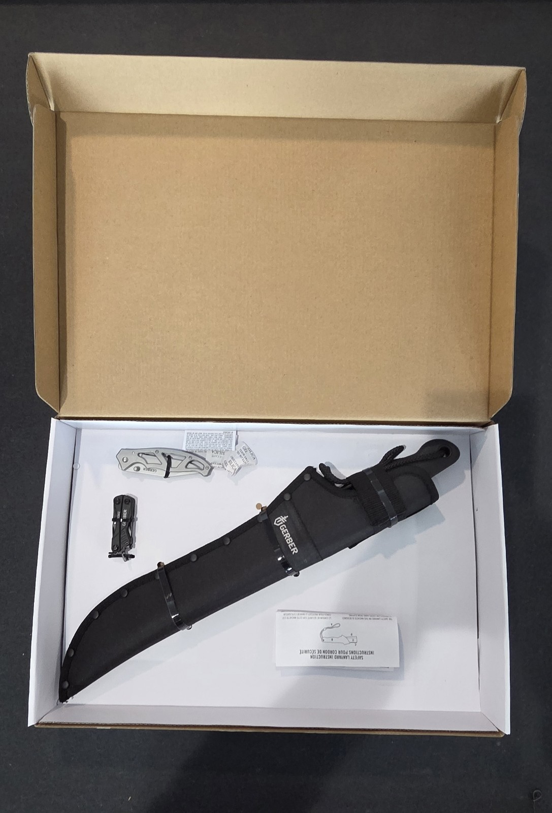 Gerber Trail Series Kit-3-in-1 Gator Machete Jr Paraframe & Dime Multi-tool New
